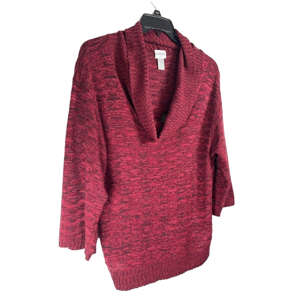 chicos size 1 Sweater Pink Mix Knit Boat Neck